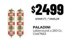 Diarco Paladini - leberwurst x 250 gr. cód:7663 oferta