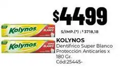 Diarco Kolynos - dentífrico super blanco protección anticaries x 180 gr. cód:25445 oferta