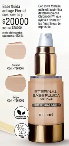 Millanel Cosmética Millanel base fluida antiage oferta