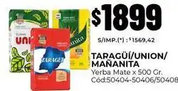 Diarco Suave - taraguí/union/mañanita yerba mate x 500 gr. cód:50404-50406/50408 oferta