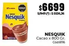 Diarco Nesquik - cacao x 800 gr. cód:8116 oferta