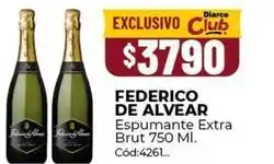 Diarco Federico de alvear - espumante extra brut 750 ml. cód:4261 oferta