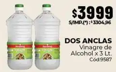 Diarco Dos anclas - vinagre de alcohol x 3 lt oferta