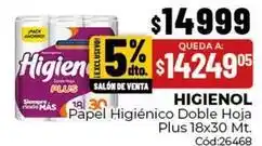 Diarco Higienol - papel higi0999nico doble hoja plus 18x30 mt. c0999d:26468 oferta