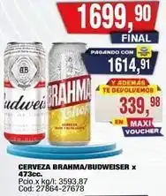 Maxiconsumo Cerveza x 473cc. pcio.x kg/l: 3593,87 cod: 27864-27678 oferta