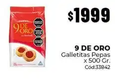 Diarco 9 de oro - galletitas pepas x 500 gr. cód:33842 oferta