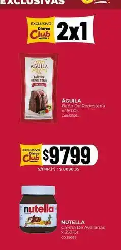 Diarco Aguila - baño de reposteria oferta