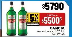 Diarco Gancia - americano x 1.25 lt. cód:27648 oferta