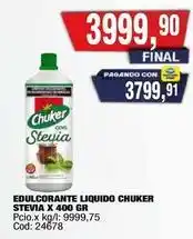 Maxiconsumo Chuker - edulcorante liquido stevia x 400 gr cod: 24678 oferta