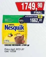 Maxiconsumo Nestlé - cacao nesquik x180 gr oferta