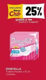 Diarco Doncella - toallas pocket x 8 un oferta