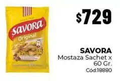 Diarco Savora - mostaza sachet x 60 gr. cód:18880 oferta