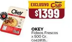 Diarco Okey - fideos frescos x 500 gr oferta