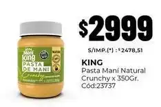 Diarco King - pasta maní natural crunchy x 350gr. cód:23737 oferta