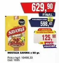 Maxiconsumo Savora - mostaza x 60 gr oferta