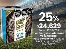 Coto Paty - hamburguesas de carne vacuna cong oferta