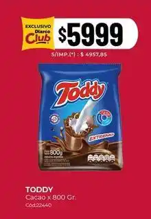 Diarco Toddy - cacao x 800 gr oferta