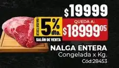Diarco Nalga entera congelada x kg. cód:28453 oferta