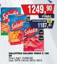 Maxiconsumo Saladix - galletitas saladix todas x 100 gr oferta