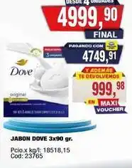 Maxiconsumo Dove - jabon dove 3x90 gr oferta