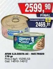 Maxiconsumo Gomes da costa - atun g.d.costa ac - nat.trozo 170 gr oferta