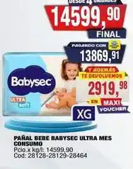 Maxiconsumo Babysec - pañal bebe ultra mes consumo oferta