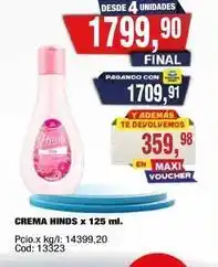 Maxiconsumo Hinds - crema hinds x 125 ml oferta