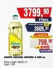 Maxiconsumo Natura - aceite girasol x 900 cc oferta