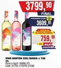 Maxiconsumo Norton - vino cos.tardia x 750 oferta