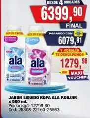 Maxiconsumo Ala - jabon liquido ropa p.diluir oferta