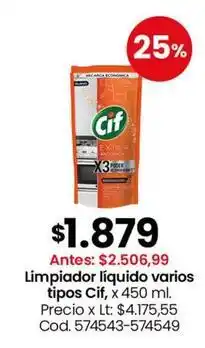Coto Cif - limpiador líquido varios tipos oferta