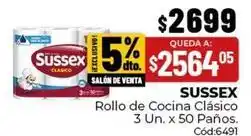 Diarco Sussex - rollo de cocina clásico 3 un. x 50 paños. cód:6491 oferta