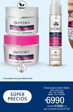 Millanel Cosmética Hydra crema de noche con ácido hialurónico para rostro oferta