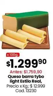 Coto Real - queso barra tybo light estilo , cod. 13230 oferta