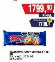 Maxiconsumo Toddy - galletitas toddy chispas x 126 gr oferta