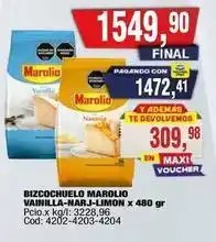 Maxiconsumo Marolio - bizcozcuelo marolio vainilla-narj-limon x 480 gr oferta