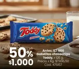 Coto Toddy - galletitas choco chips oferta