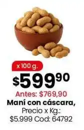 Coto Maní con cáscara oferta