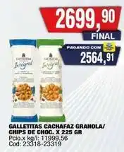 Maxiconsumo Cachafaz - galletitas granola chips de choc. x 225 gr oferta