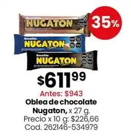 Coto Bonafide - oblea de chocolate nugaton, x 27 g oferta