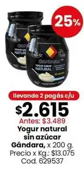 Coto Yogur natural sin azúcar oferta
