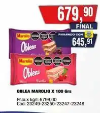Maxiconsumo Marolio - oblea x 100 grs oferta