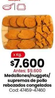 Coto Medallones/nuggets/supremas de pollo rebozados congelados cod: 47459-47460 oferta