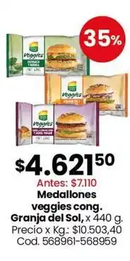 Coto Sol - medallones veggies cong oferta