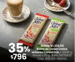 Coto Barra de cereal varios sabores oferta