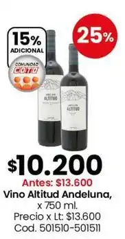 Coto Coto - vino altitud andaluna, x 750 ml oferta