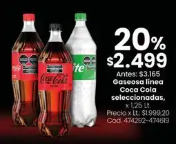 Coto Coca cola - gaseosa línea coca cola seleccionadas, x 1,25 lt oferta