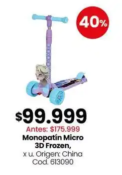 Coto 3d - monopatín micro frozen, cod. 613090 oferta