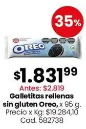 Coto Oreo - galletitas rellenas sin gluten oferta