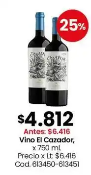 Coto Vino el cazador, cod. 613450-613451 oferta